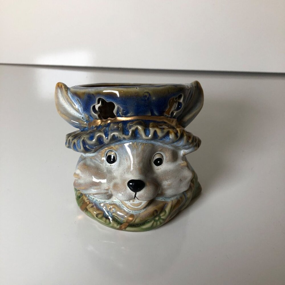 Vintage Ceramic Rabbit or Fox Candle Holder Spring Easter - Picture 7 of 7